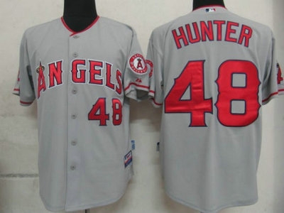 mlb jerseys los angeles angels 48 hunter grey