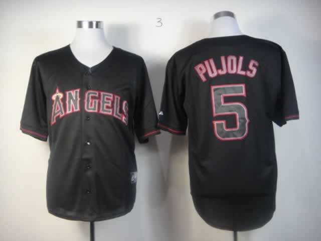 mlb jerseys los angeles angels 5# Albert Pujols black(fashion)