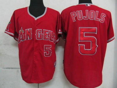 mlb jerseys los angeles angels 5 pujols red