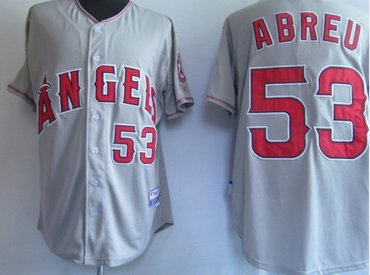 mlb jerseys los angeles angels 53# abreu grey