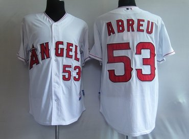 mlb jerseys los angeles angels 53# abreu white