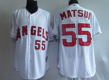 mlb jerseys los angeles angels 55# matsui white