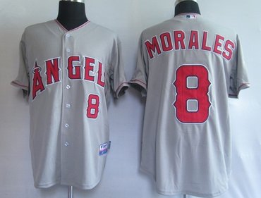 mlb jerseys los angeles angels 8# morales grey