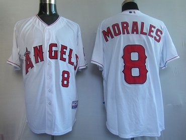 mlb jerseys los angeles angels 8# morales white