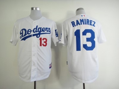 mlb jerseys los angeles dodgers #13 ramirez white(ramirez)