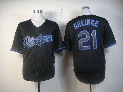 mlb jerseys los angeles dodgers #21 greinke black(fashion)