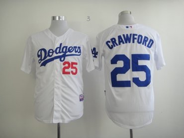 mlb jerseys los angeles dodgers #25 crawford white