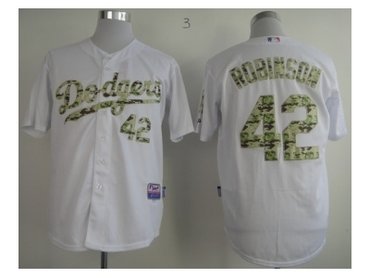 mlb jerseys los angeles dodgers #42 robinson white(number camo)