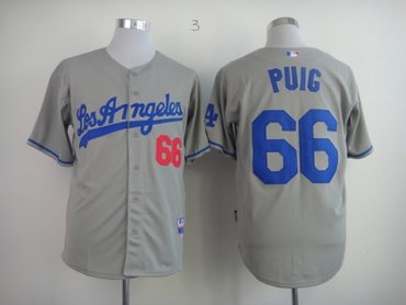 mlb jerseys los angeles dodgers #66 puig grey