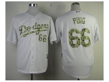 mlb jerseys los angeles dodgers #66 puig white(number camo)