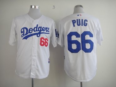 mlb jerseys los angeles dodgers #66 puig white