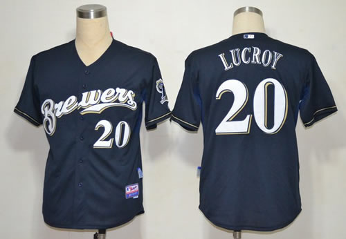 mlb jerseys milwaukee brewers #20 locroy dark blue cool base