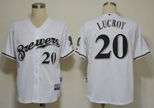 mlb jerseys milwaukee brewers #20 locroy white cool base