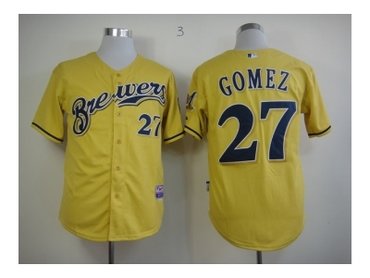mlb jerseys milwaukee brewers #27 gomez yellow(2013 new)