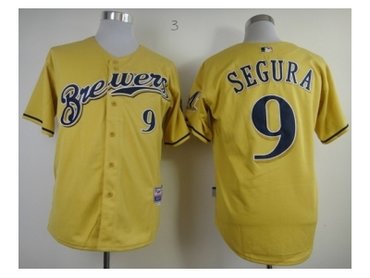 mlb jerseys milwaukee brewers #9 segura yellow(2013 new)