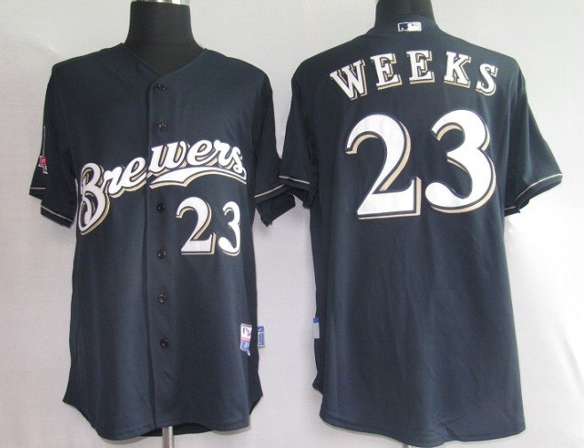 mlb jerseys milwaukee brewers 23# weeks blue
