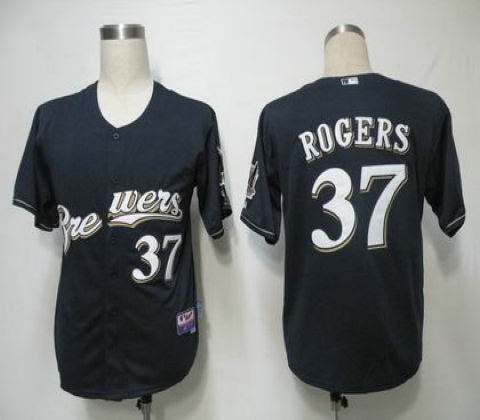mlb jerseys milwaukee brewers 37 rogers dark blue