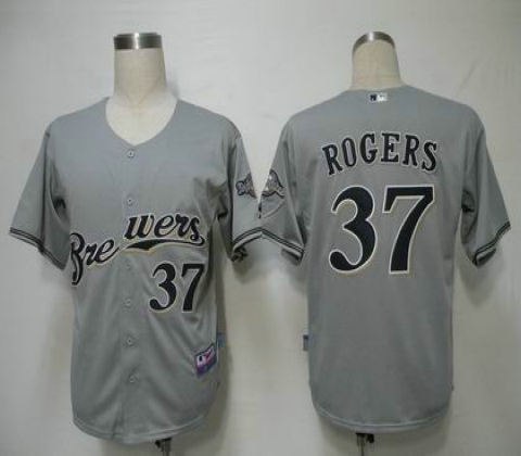 mlb jerseys milwaukee brewers 37 rogers grey cool