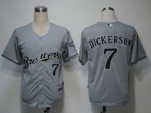 mlb jerseys milwaukee brewers 7 dickerson grey cool base