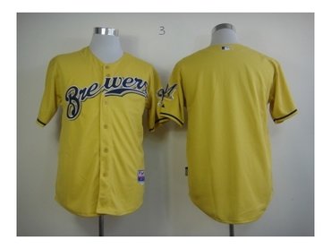mlb jerseys milwaukee brewers blank yellow(2013 new)