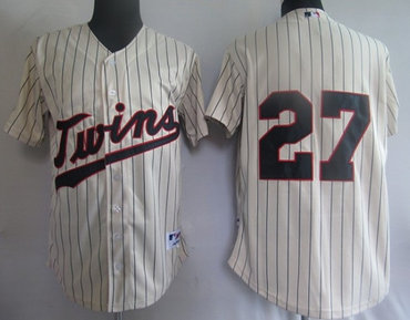 mlb jerseys minnesota twins  27# cream