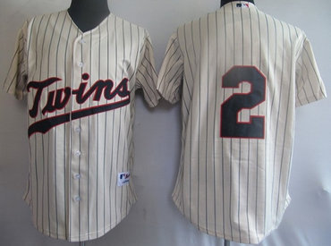 mlb jerseys minnesota twins 2# span cream