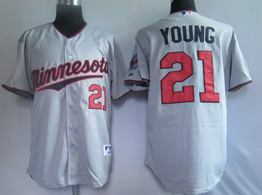 mlb jerseys minnesota twins 21# young grey