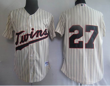 mlb jerseys minnesota twins 27# cream