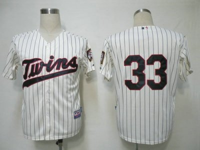 mlb jerseys minnesota twins 33 morneau cream(blue strip) cool base