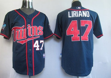mlb jerseys minnesota twins 47# liriano blue