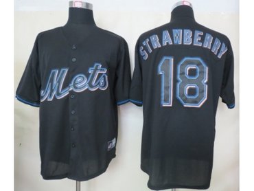mlb jerseys new york mets #18 strawberry black(fashion)