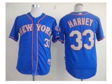mlb jerseys new york mets #33 harvey blue(number grey)(2013 mlb all star patch)