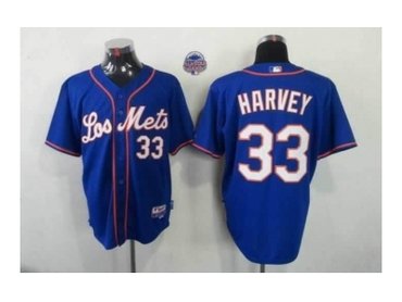 mlb jerseys new york mets #33 harvey blue(number white)