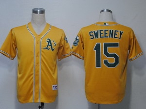 mlb jerseys oakland athletics 15 sweeney yellow