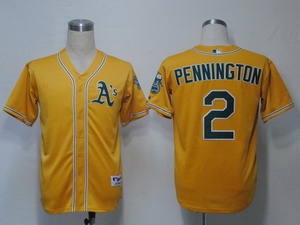 mlb jerseys oakland athletics 2 pennington yellow