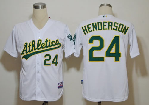 mlb jerseys oakland athletics 24 henderson white jerseys