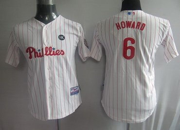 mlb jerseys philadelphia phillies 6 ryan howard pinstripe kids