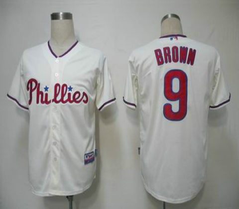 mlb jerseys philadephia phillies 9 brown cream cool (1)