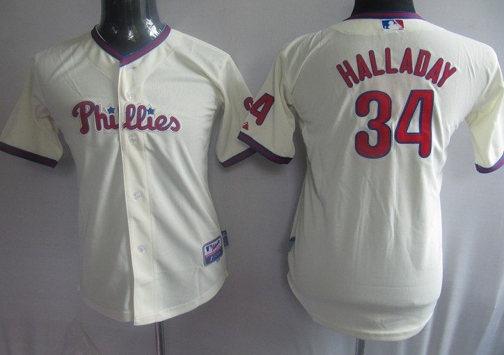 mlb jerseys philadephia phillis 34# halladay cream kids mlb jerseys philadephia phillis 34# halladay cream kids
