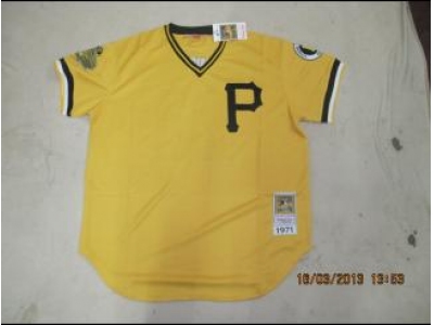 mlb jerseys pittsburgh pirates blank yellow (P)
