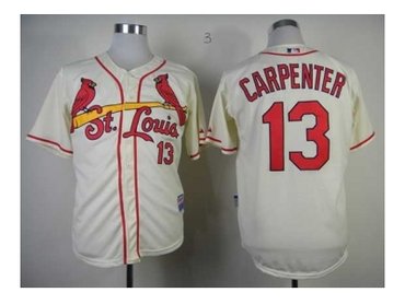 mlb jerseys st. louis cardinals #13 carpenter cream[new]