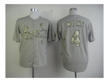 mlb jerseys st.louis cardinals #4 molina grey(number camo)