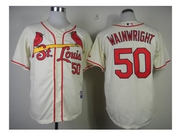 mlb jerseys st.louis cardinals #50 wainwright cream[new]