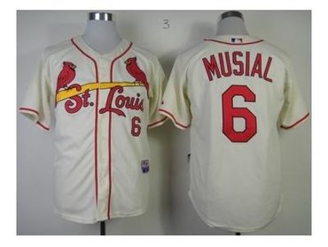 mlb jerseys st.louis cardinals #6 musial m&n cream(new)