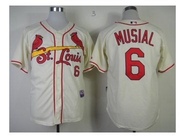 mlb jerseys st.louis cardinals #6 musial m&n cream(new)