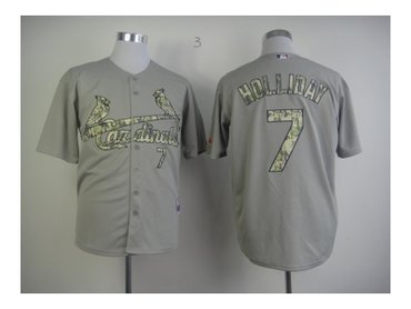 mlb jerseys st.louis cardinals #7 holliday grey(number camo)