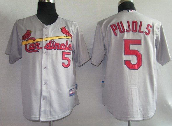 mlb jerseys st.louis cardinals 5# pujols grey