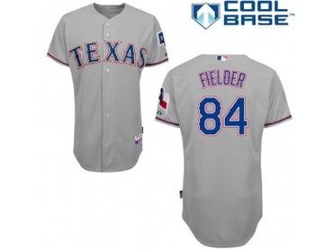 mlb jerseys texas rangers #84 fielder grey