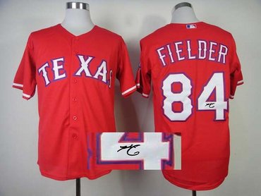 mlb jerseys texas rangers #84 fielder red Signed Jerseys
