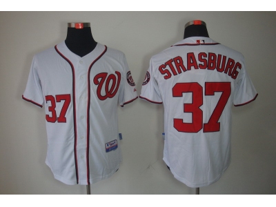 mlb jerseys washington nationals #37 strasburg white